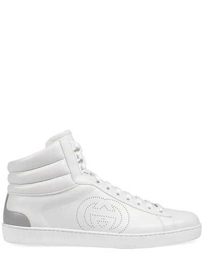 Shop Gucci High-top Ace Sneakers In White