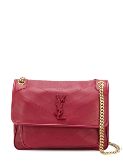 Shop Saint Laurent Niki Medium In Lambskin In Red