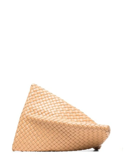 Shop Bottega Veneta Bv Crisscross Clutch In Beige