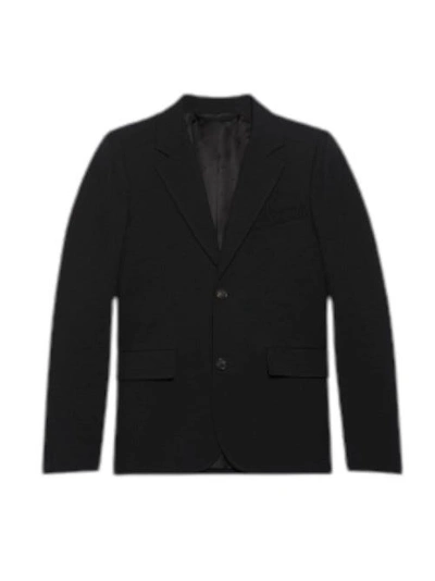 Shop Balenciaga Curved Shoulder Jacket In Black