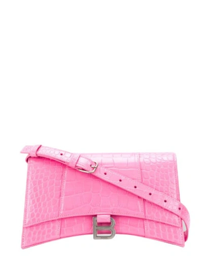 Shop Balenciaga Hourglass Shoulder Bag In Pink