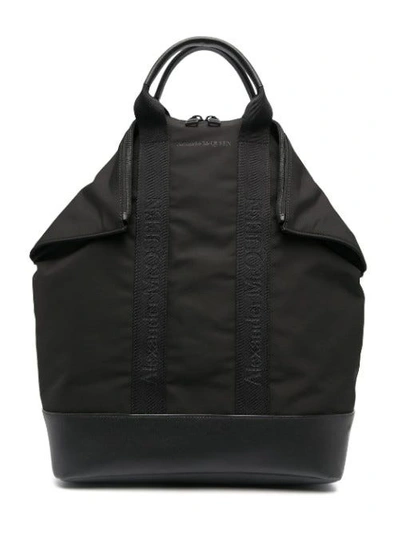 Shop Alexander Mcqueen Tote-style Logo Backpack In Black