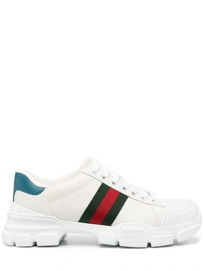 Shop Gucci Sneakers With Web In White