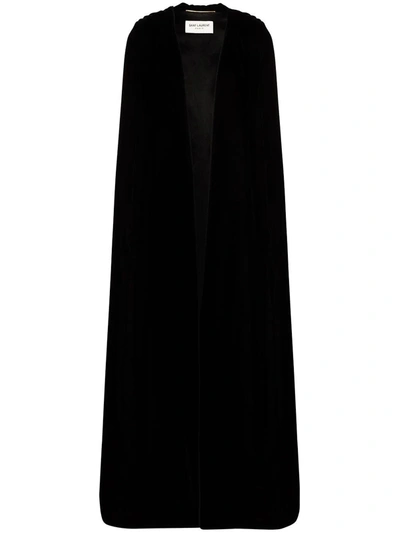 Shop Saint Laurent Open Front Cape In Black