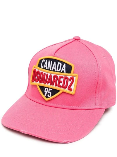 Shop Dsquared2 Embroidered Logo Cap In Pink