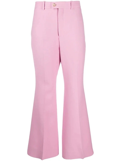 Shop Gucci Flared Tailored Trousers In Pink