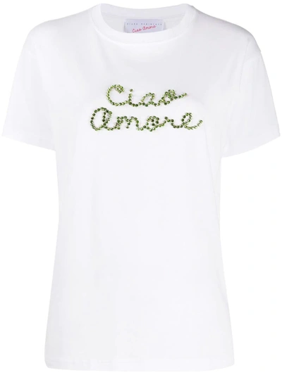 Shop Giada Benincasa Ciao Amore Embroidered T-shirt In White