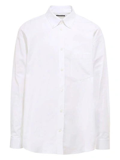 Shop Balenciaga Print Logo Shirt In White