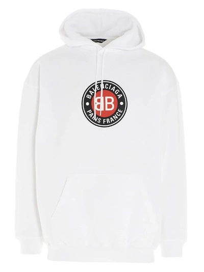 Shop Balenciaga Bb Logo Sweatshirt In White