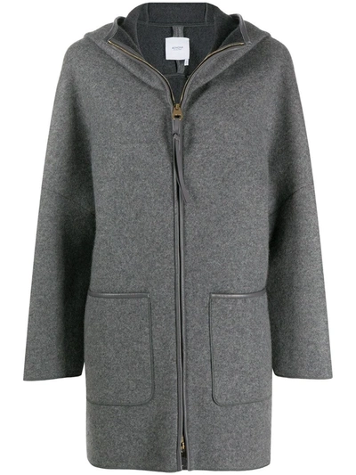 Shop Agnona Oversize Hooded Jacket In Grey