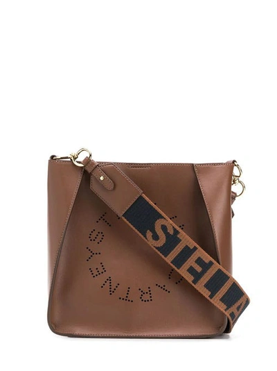 Shop Stella Mccartney Stella Logo Shoulder Bag In Brown