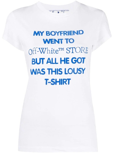 OFF-WHITE WHITE PRINT T-SHIRT 