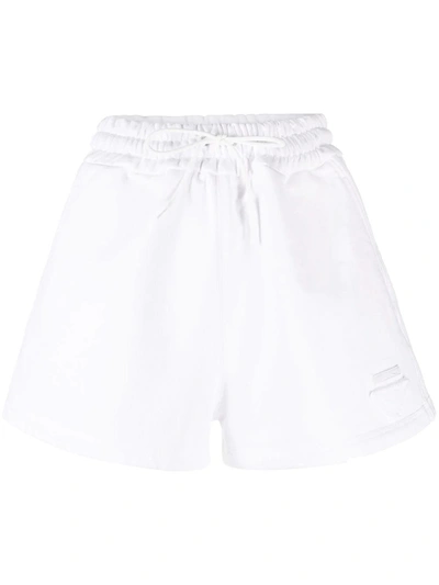 Shop Prada White Triangle Patch Shorts