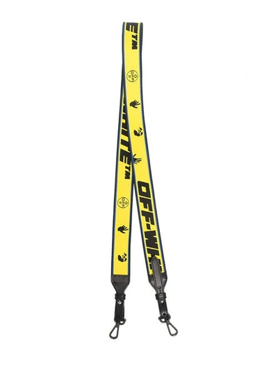 Shop Off-white Industrial Logo Bag Strap In Yellow