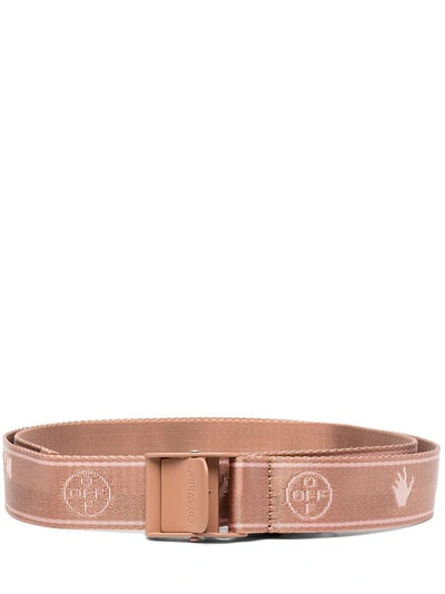 Off-white Light Pink New Logo Industrial Woman Belt In Brown | ModeSens