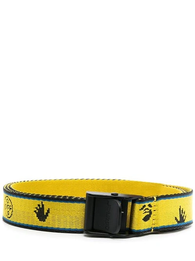 Shop Off-white New Logo Mini Industrial Belt In Yellow