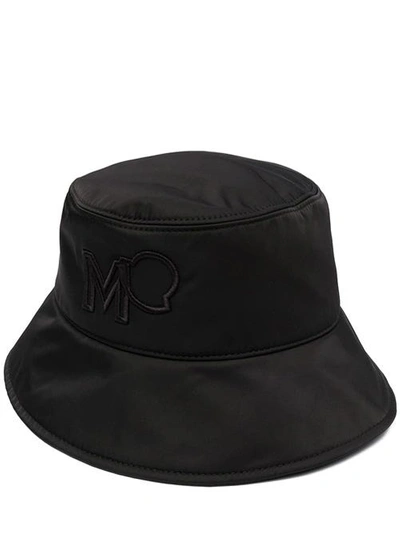 Shop Moncler Logo Embroidered Black Bucket Hat