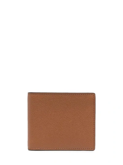 Shop Maison Margiela Leather Bi-fold Wallet With Logo In Brown