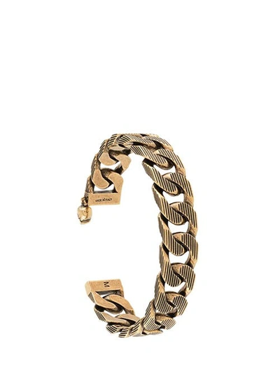 Shop Alexander Mcqueen Textured Chain Bracelet In Gold