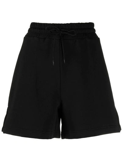 Shop Msgm Black Logo Print Shorts