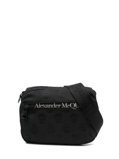 Shop Alexander Mcqueen Biker Skull Urban Nylon Belt Bag With Logo