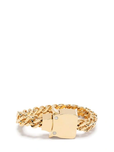 Shop Alyx Mini Cubix Double Chain Bracelet In Gold