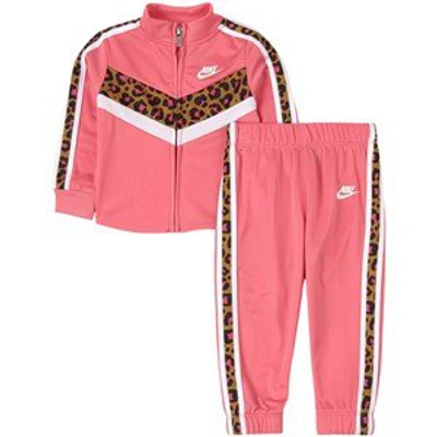 Shop Nike Pink Logo Leopard Tracksuit