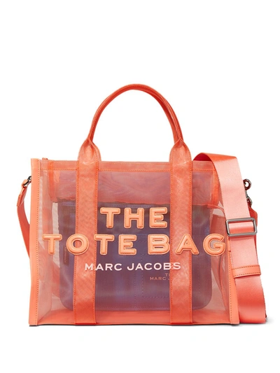 Shop Marc Jacobs Medium The Mesh Tote Bag In Orange