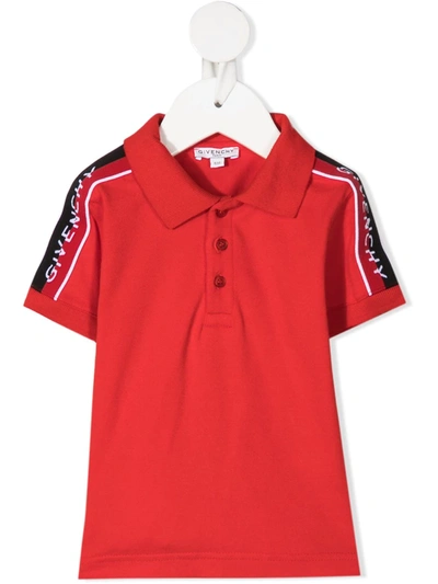 Shop Givenchy Intarsia Shoulder Polo Shirt In 红色