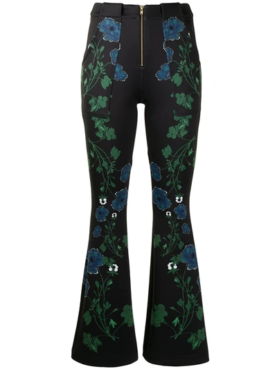 Shop Cynthia Rowley Hunter Floral-print Trousers In Black