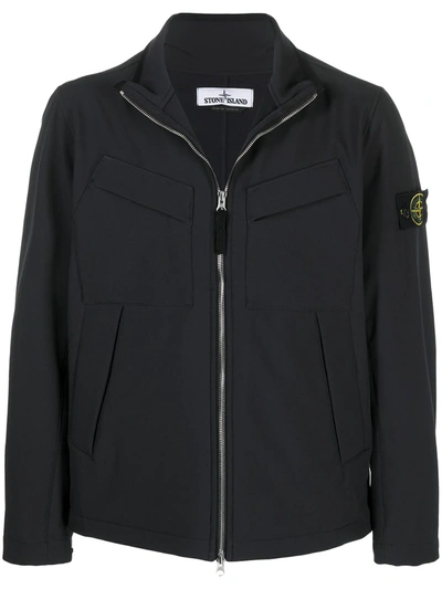 Shop Stone Island Compass Logo-patch Jacket In Black