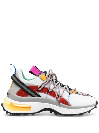 Dsquared2 Multi-panel Lace-up Sneakers In White