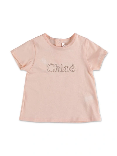 Shop Chloé Logo T-shirt In Pink