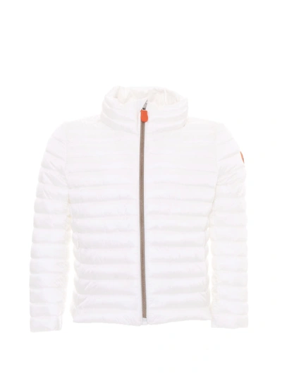Shop Save The Duck Padded Zipped Jacket In White