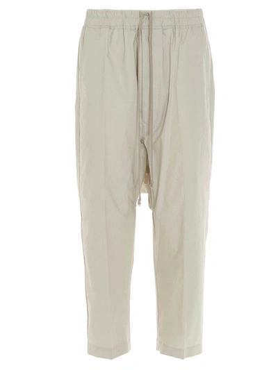 Shop Rick Owens Drawstring Cropped Pants In Beige