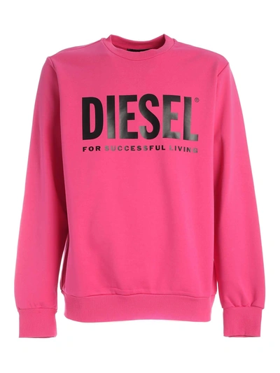 Shop Diesel Print Sweatshirt In Fuchsia