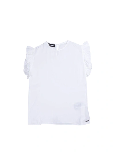 Shop Dsquared2 Ruffled Top In White
