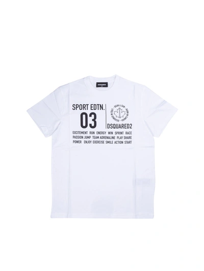 Shop Dsquared2 Printed T-shirt In White And Black