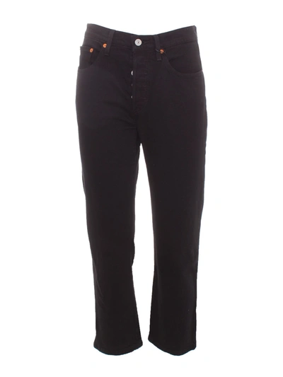 Shop Levi's 501 Crop Jeans In Black