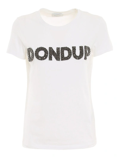 Shop Dondup Beaded T-shirt In White