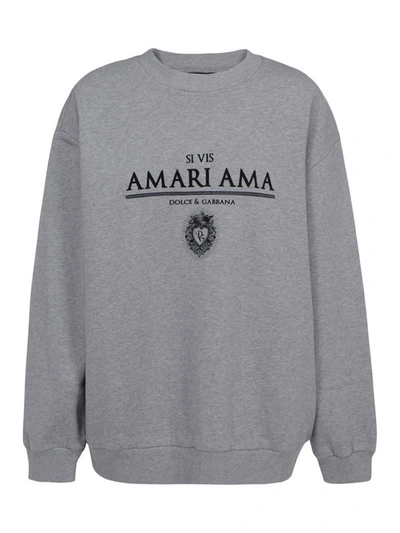 Shop Dolce & Gabbana Logo Printed Sweatshirt In Grey