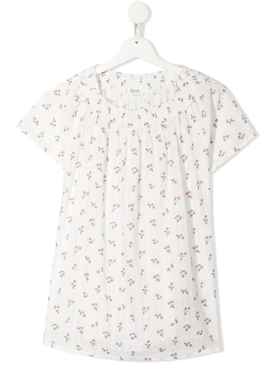 Shop Bonpoint Floral Print Blouse In White