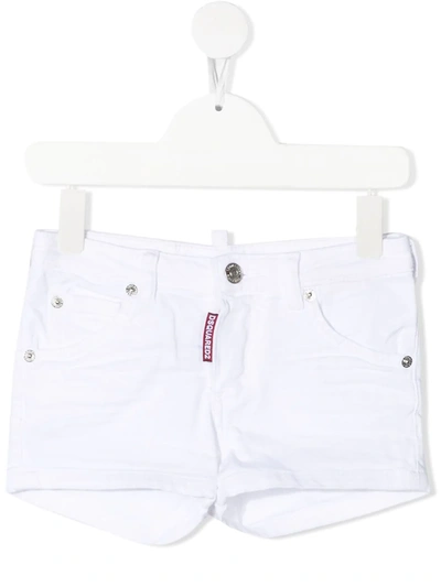 Shop Dsquared2 Classic Denim Shorts In White