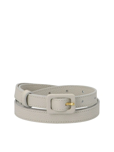 Shop Agnona Ton-on-tone Buckle Belt In Light Gray In Grey