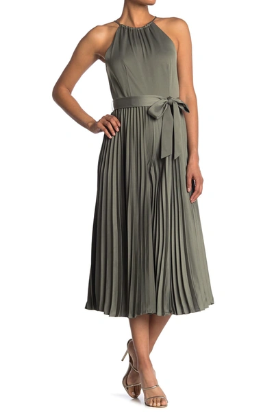 Shop Club Monaco Waist Tie Pleated Jumpsuit In New Olive