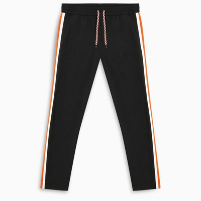 Shop Burberry Black Joggers With Side Bands