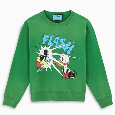Shop Gucci Crop Sweatshirt In Green