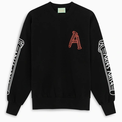 Shop Aries Black Sweatshirt With Print
