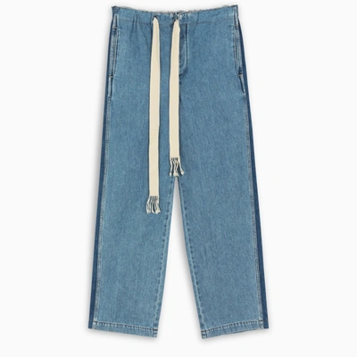 Shop Loewe Light Blue Jeans With Drawstring Detail