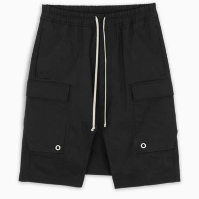Shop Rick Owens Black Cargo Shorts